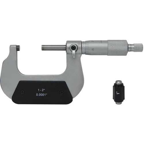 0-1" Measuring Range-0.0001" Graduation - Ratchet Thimble - Carbide Face - Outside Micrometer